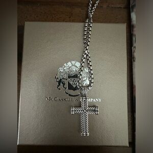 David Yurman silver cross necklace